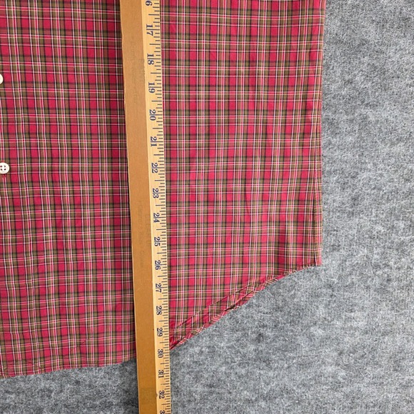 Ralph‎ Lauren Shirt Mens XL Red Tan Plaid Classic Fit Long Sleeve Button Down - Picture 6 of 9